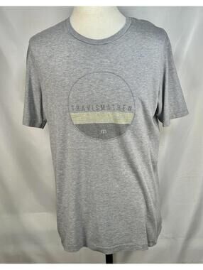Travis Mathew Graphic Logo Crew Neck T-Shirt Gray Mens L